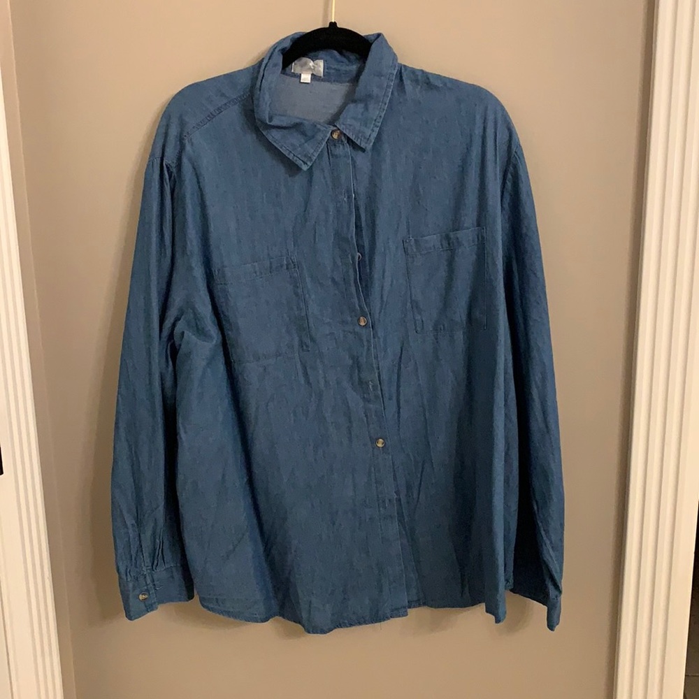 Denim plus size top